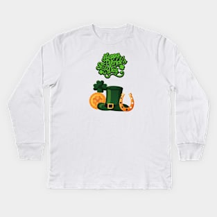 Happy St. Patrick's Day Kids Long Sleeve T-Shirt